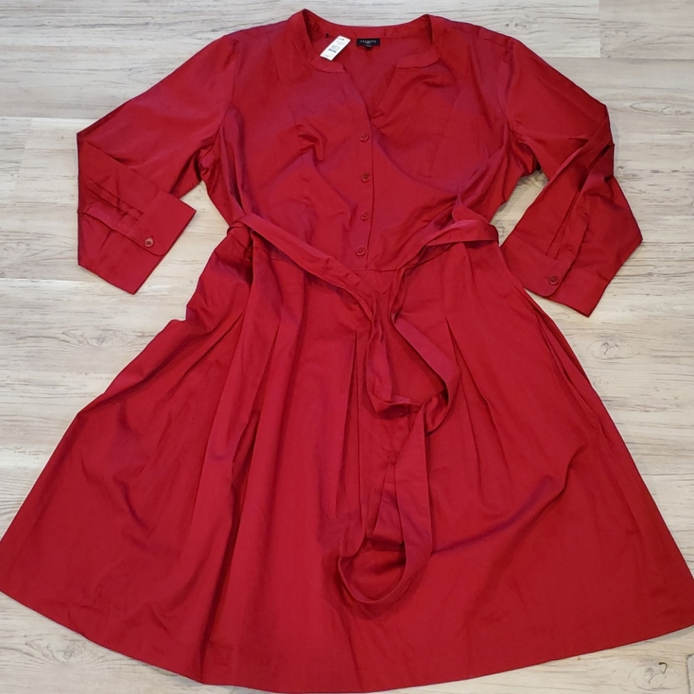 NWT Talbots belted red dress